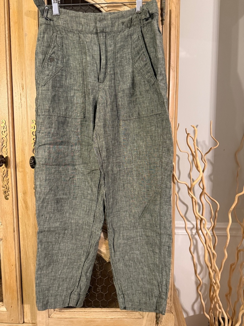 Athleta Casual Olive Green Linen Pants